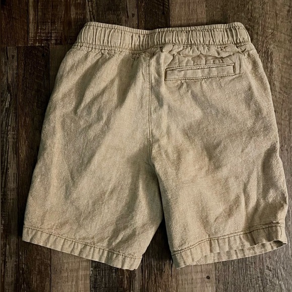 EUC! Old Navy Pull On Linen Blend Shorts Boys Small 6/7 Khaki Drawstring Waist - Picture 4 of 5